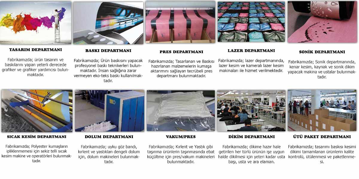 Tekstil Fabrika, Buff, Bandana, Boyun Yastığı, Uyku Göz bandı Tasarım Baskı İmalatı